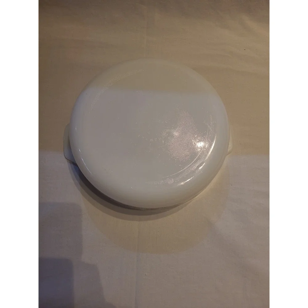 Dynaware Pyr O Rey 8 ½ Inch Milk Glass Casserole Dish With Floral Pattern No Lid